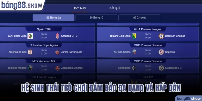 Hệ sinh thái trò chơi đảm bảo đa dạng và hấp dẫn