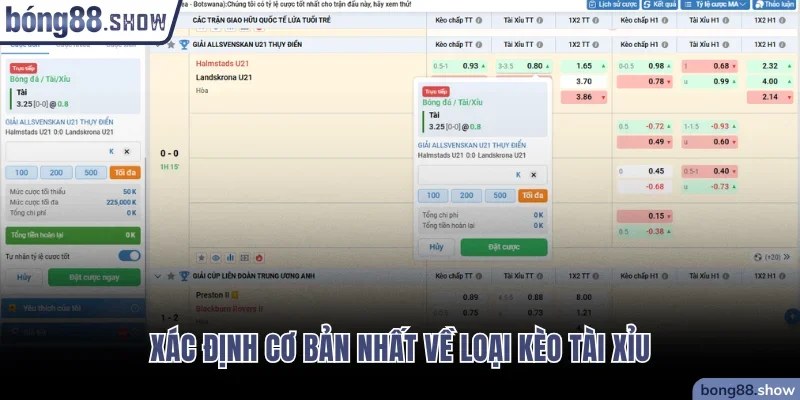 Xác định cơ bản nhất về loại kèo Tài Xỉu